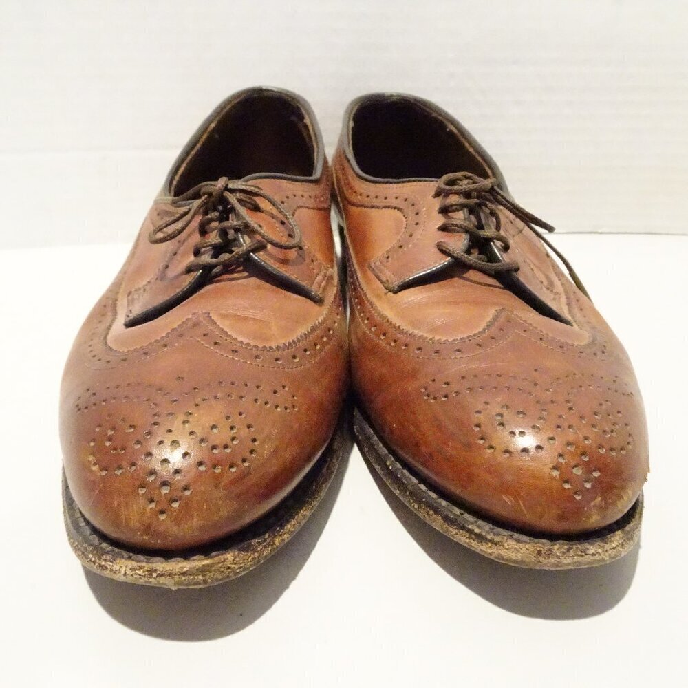 Allen Edmonds Amherst Brown Wingtip Oxford Dress Shoes Sz 8 AA USA Vintage